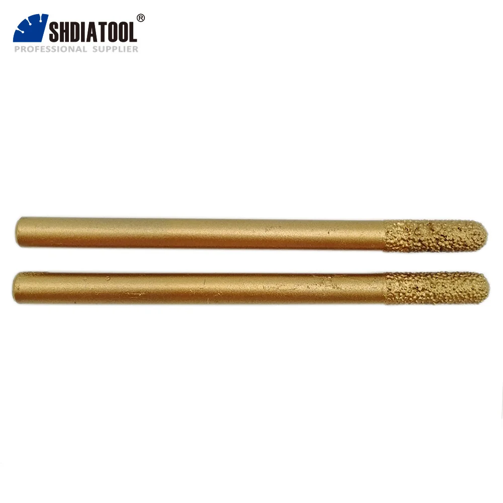 SHDIATOOL 2 pcs 6/20mm X 90mm Cilindro Flat-final, CNC PEDRA Gravura Bits/CNC Ferramenta, Ferramentas De Escultura Em Pedra, Diamante Rebarbas, Fresa