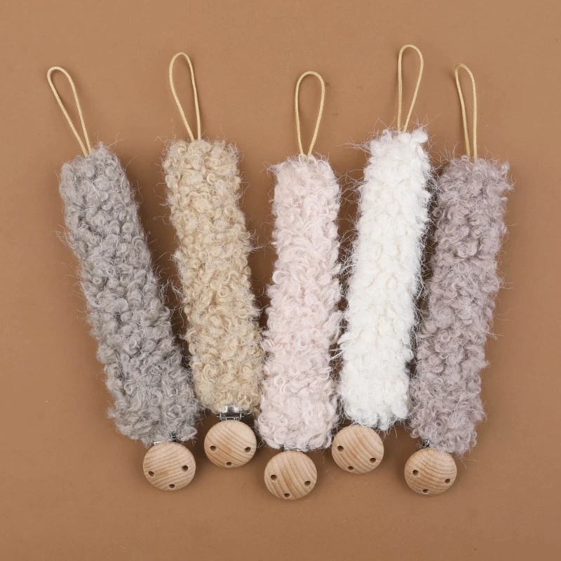 

New Plush Baby Pacifier Clips Chain Soft Furry Soother Pacifier Chain Newborn Dummy Nipple Holder Pacifier Clip Baby Accessories