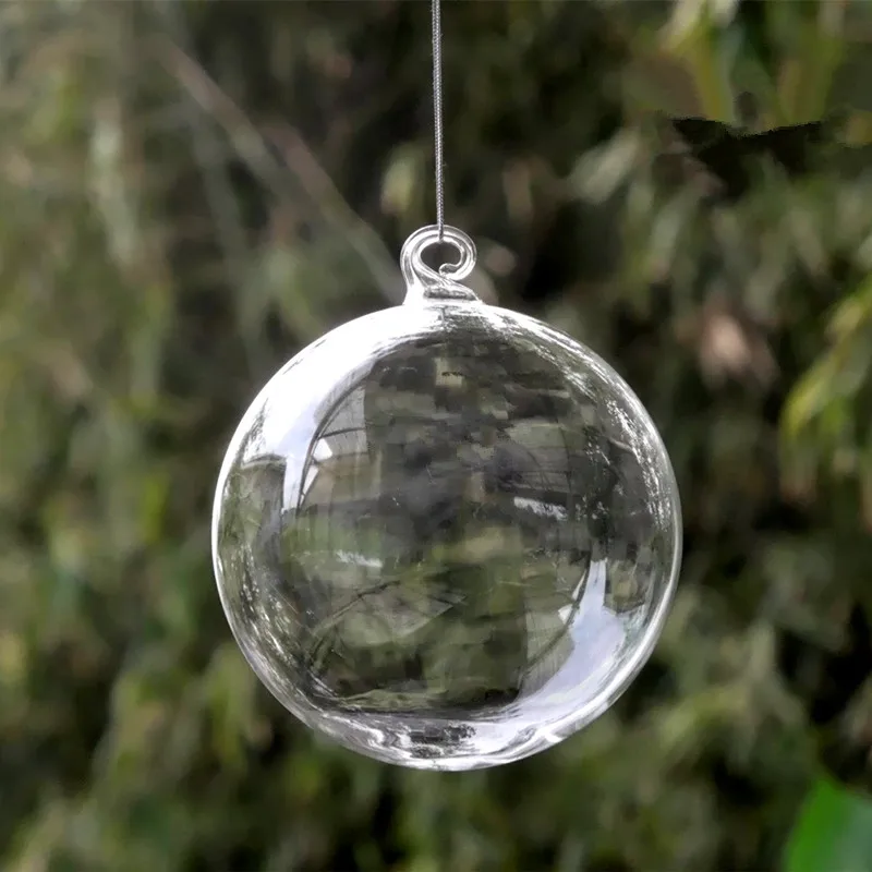 Small Packing Different Diameter=6cm 8cm 10cm 12cm 15cm 20cm Transparent Glass Hock Globe Home Decoration Christmas Ball Pendant