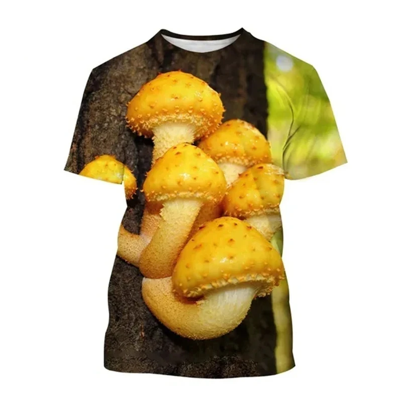 

Mushroom Pattern 3D Print T-Shirts Men Women Casual O-Neck Short Sleeve T Shirt Oversized Harajuku Y2k Tops Tees Kids Clothing