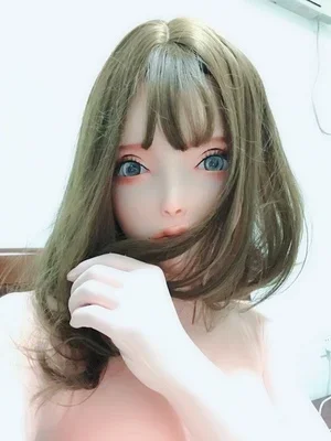 (LiLi Mask-31) Sweet Girl Resin Half Head Customize Cosplay Japanese Role Play Anime Silicone Kigurumi Mask Crossdresser Doll