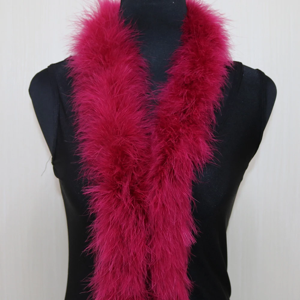50 Grams Soft Leather Powder Turkey Feather Boa 2 Yards Natural Turkey Plumes Scarf for Party Costume Clothing Shawl Decoration