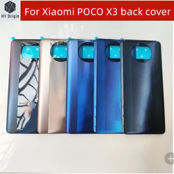 Back cover For Xiaomi Poco X3 Battery Back Cover Glass Panel Rear Door Battery Housing Case Adhesive Replacement