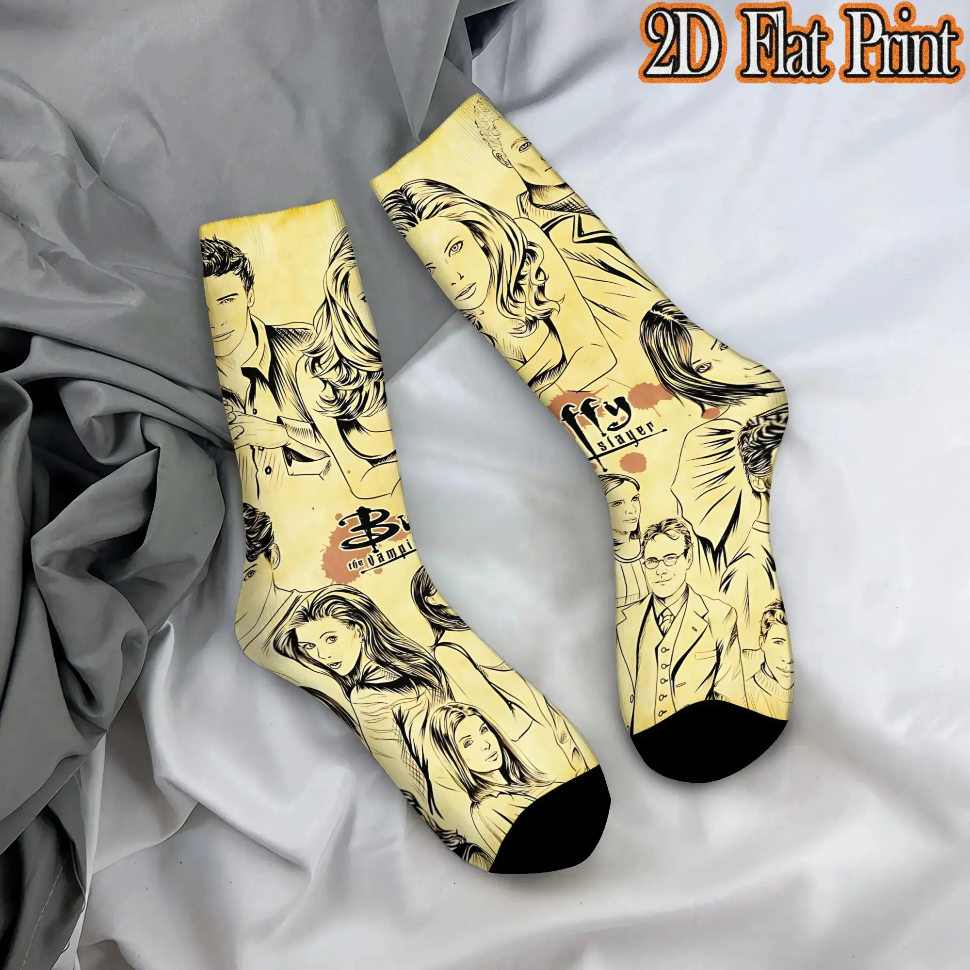 Vampire Slayer Buffy Trendy Men's  Compression Winter Socks Unisex Breathable Crew Sock Cycling Socks