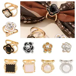 Silk Scarf Buckle Women Coat Belt Buckles Clothing Corner Knotted Buckles Waist Adjustment Fixed Snap Shawl Ring Clip