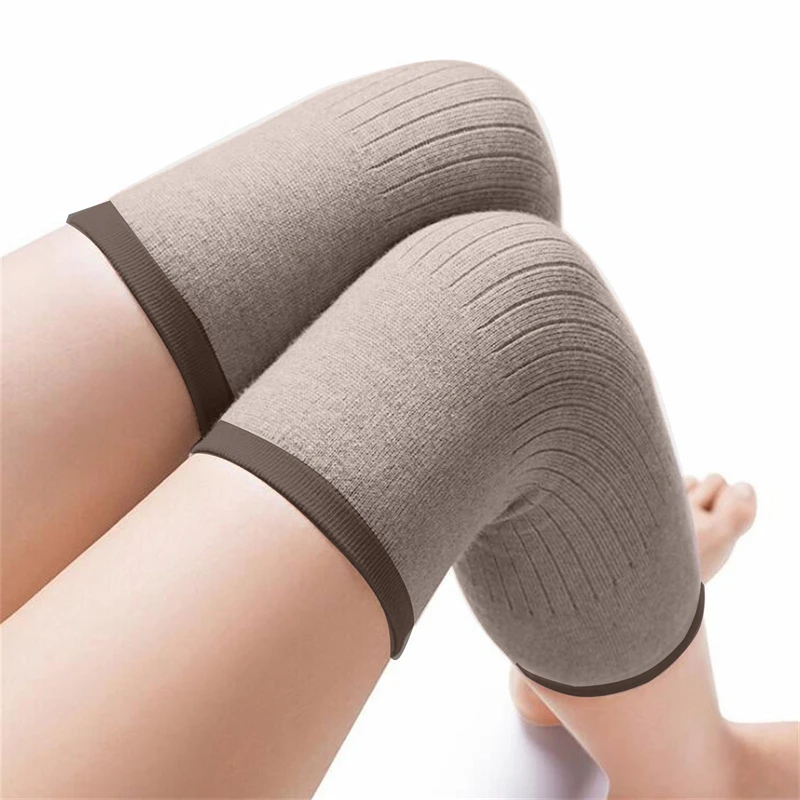 1 Pair Cashmere Warm Kneepad Wool Knee Support Men and Women Cycling Lengthen Prevent Arthritis Knee Pad Unisex Thermal Knee