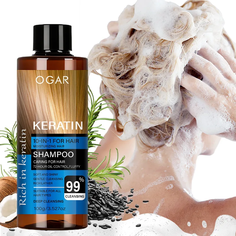 Keratin Shampoo Deep Cleansing Nourishes 72 Hours Oil Control Fluffy