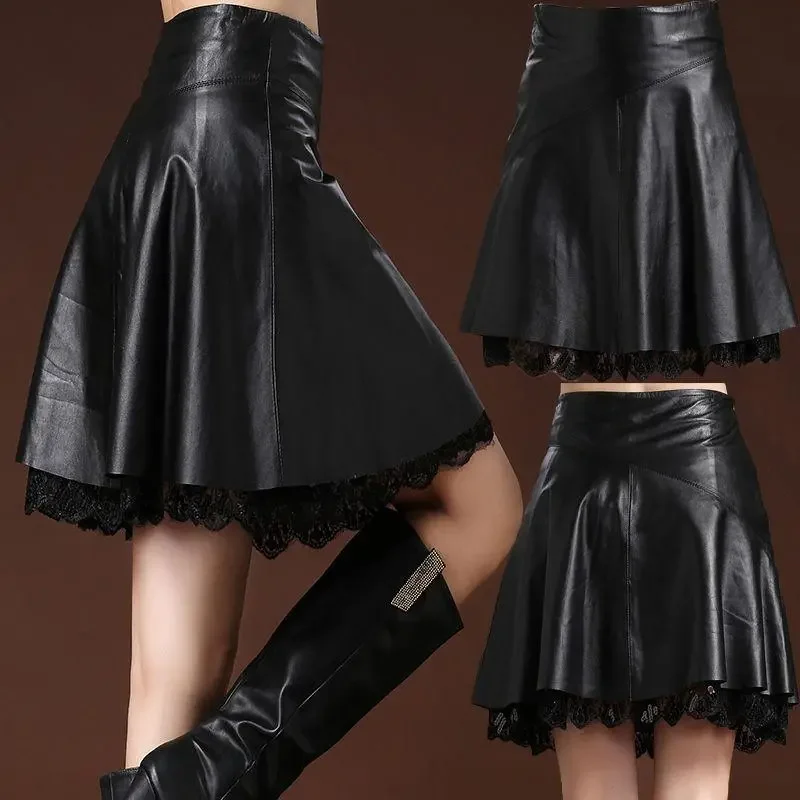 Elegant A-Line Mini Skirt With Lace Trim For Women Night Out Party Wear Sexy And Fashionable Design