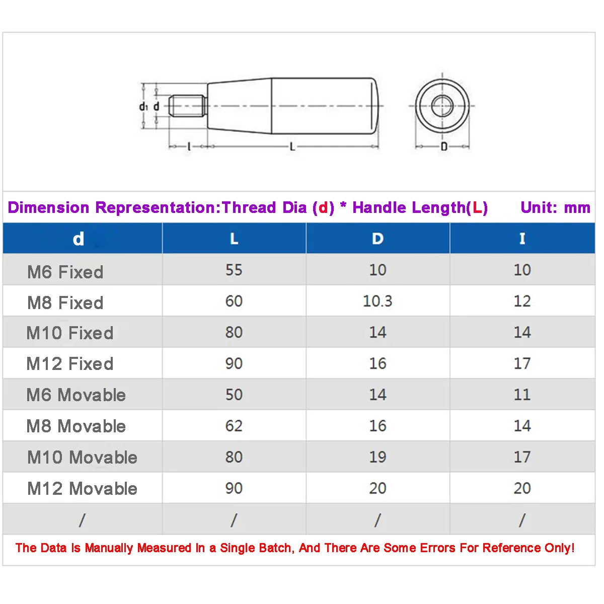 M6 M8 M10 M12 Single End Threaded Rocker Handle Chrome Plated Carbon Steel Rotatable Fixed Machine Tool Operating Lever