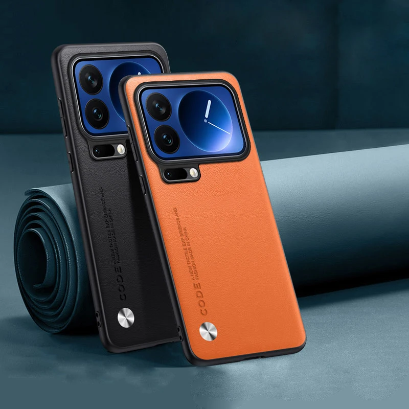 حافظة صلبة مقاومة للصدمات من جلد البولي يوريثان الفاخر لهاتف Xiaomi 17 Pro Max
