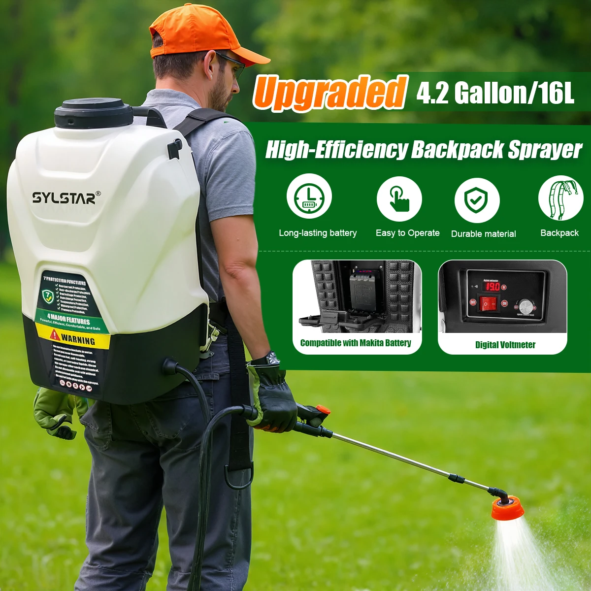 4.2 Gallon Backpack Sprayer Ba - огляд і ціна Electric Sprayer Backpack