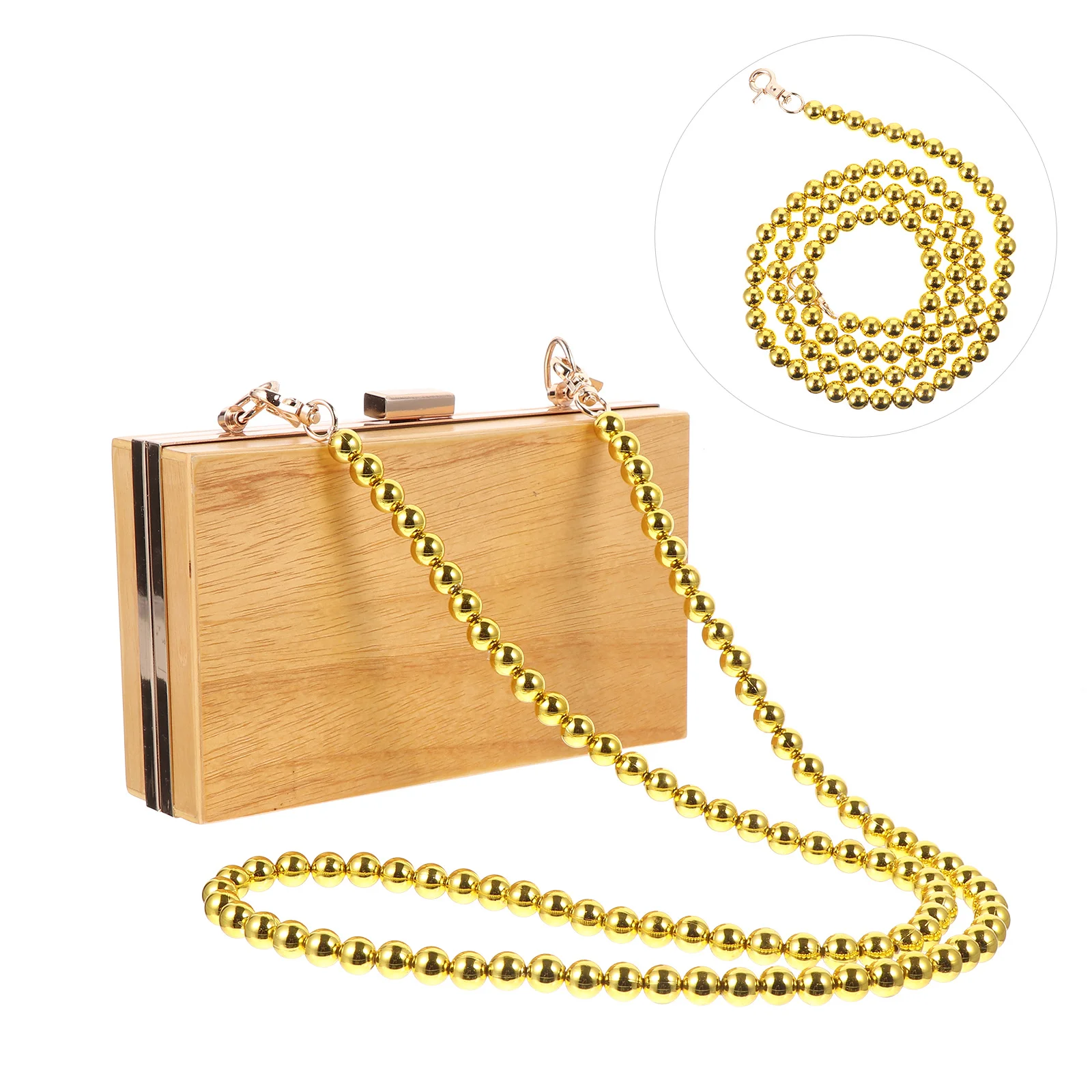 1 pçs alça de ombro de contas de ouro resistente saco alça de corrente leve elegante pendurado fivelas saco diy corrente decoração acessórios