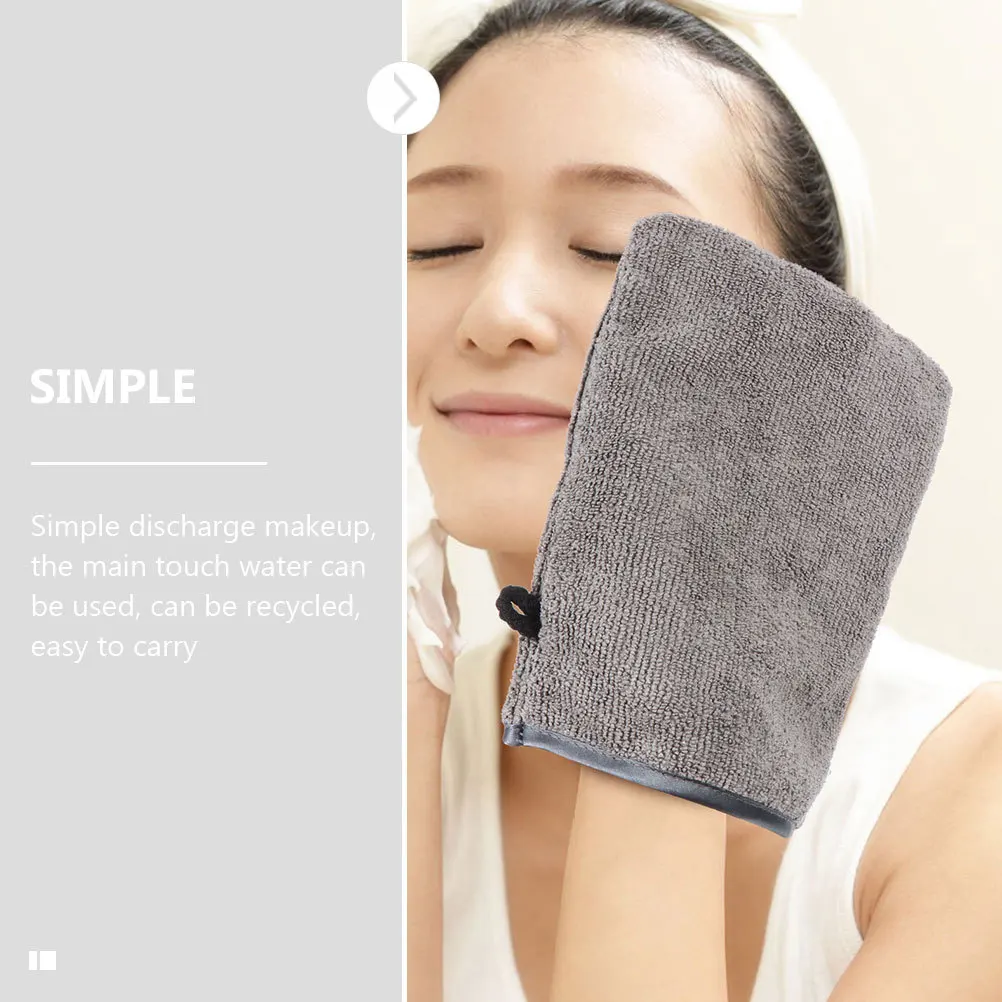 4Pcs Facial Cleaning Gloves Reusable Makeup Remover Mitts Soft Comfortable Household Face Mitts Portable Convenient Makeup