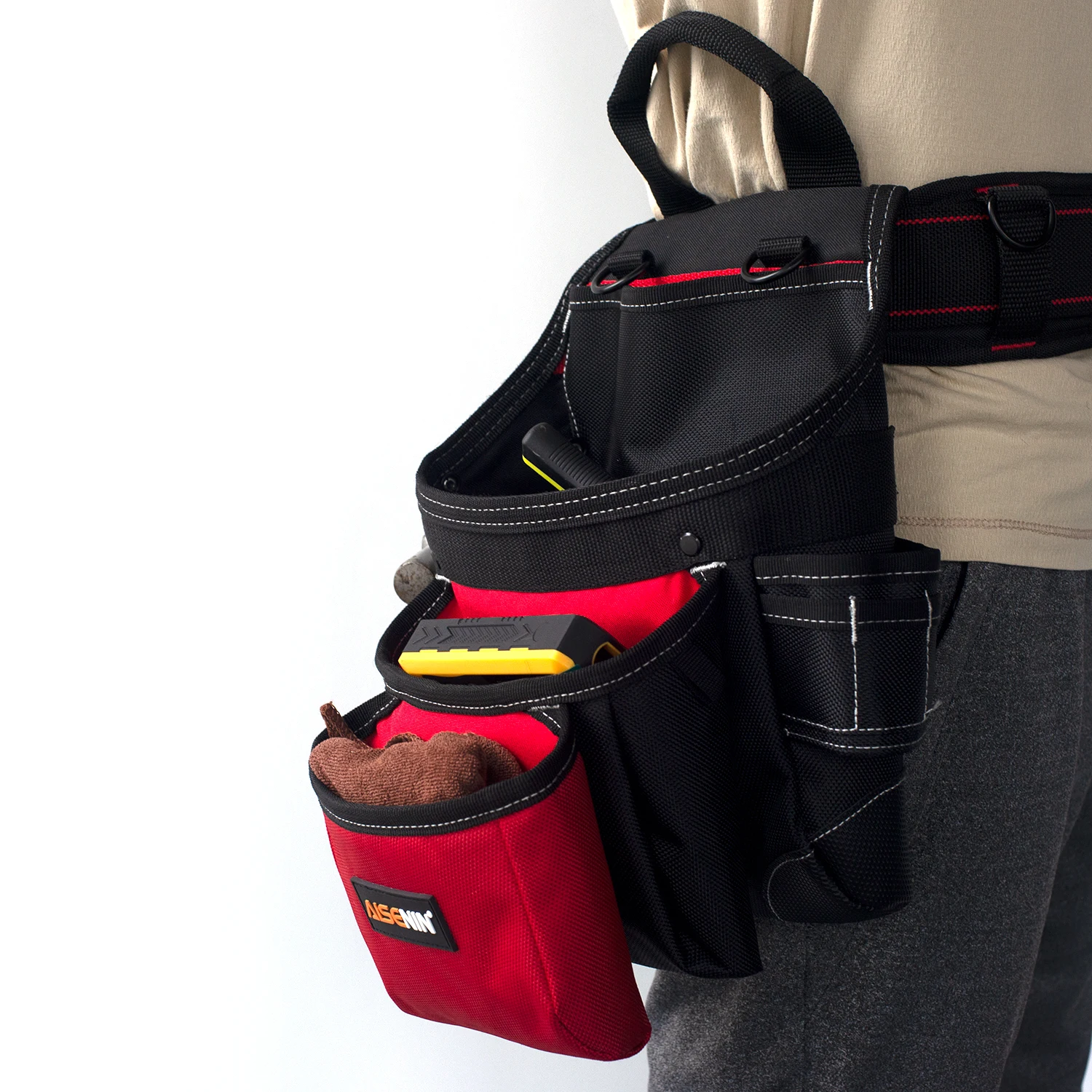 Tool Pouch Belt Professional Small Electrical Maintenance Work Pouch Bag, Technician\'s Tool Holder Work Organizer