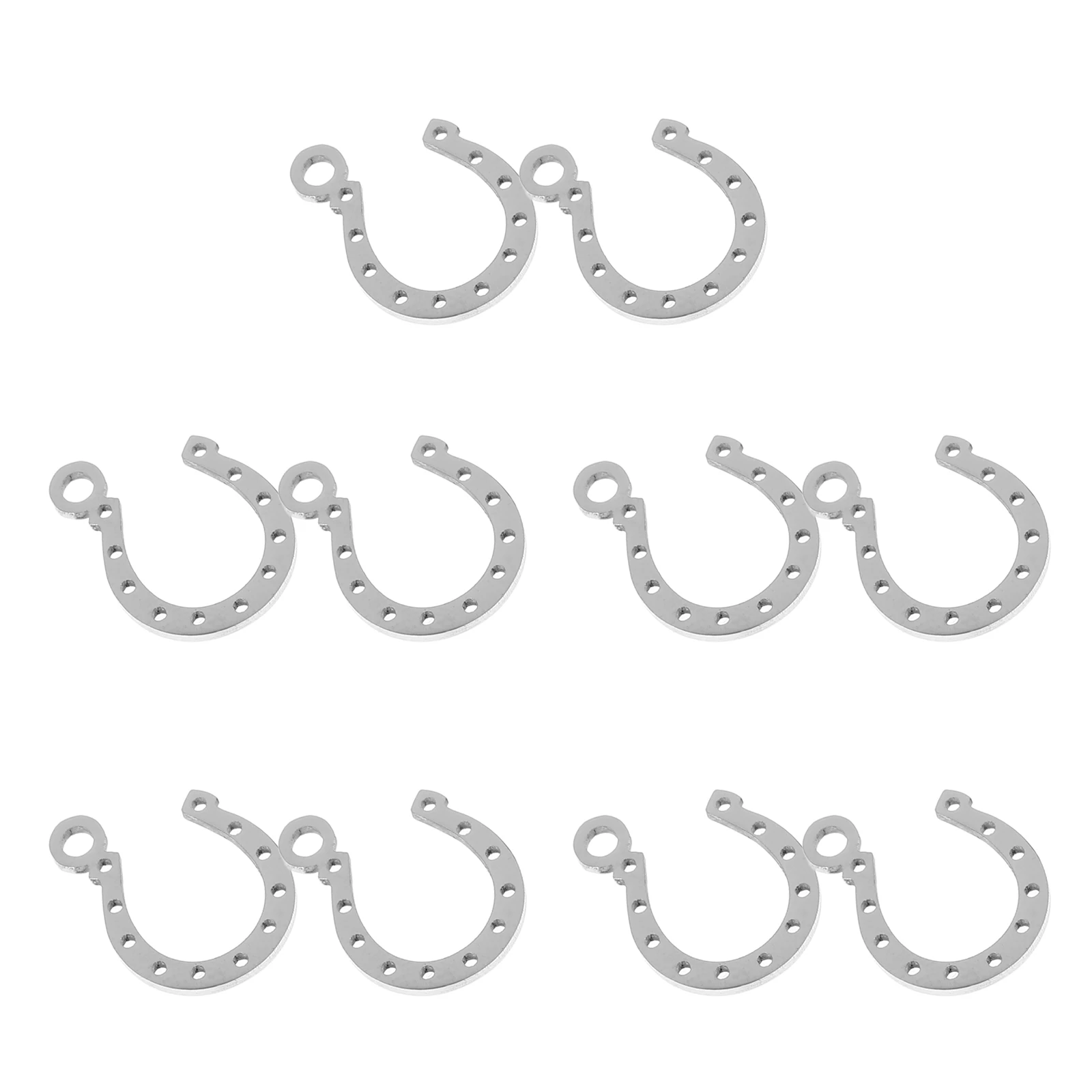 

10 Pcs Horseshoe Shaped Pendant Charms Silver Metal DIY Jewelry Accessories Hanging Ornaments Necklace Craft Material