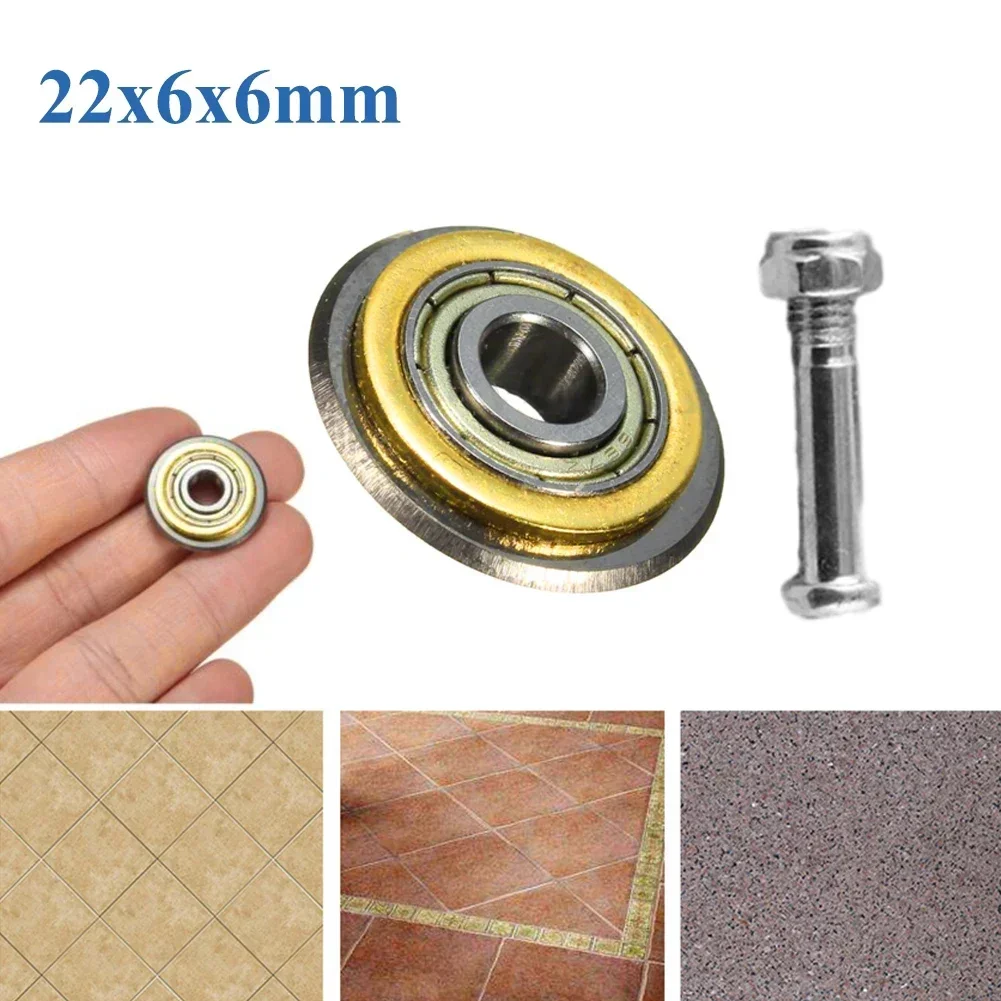 22*6*6mm Tungsten Carbide Bearing Push Blade Head Tile Ceramic Glass Cutting Blade Wheel Spare Parts Cutting Tools Accessories