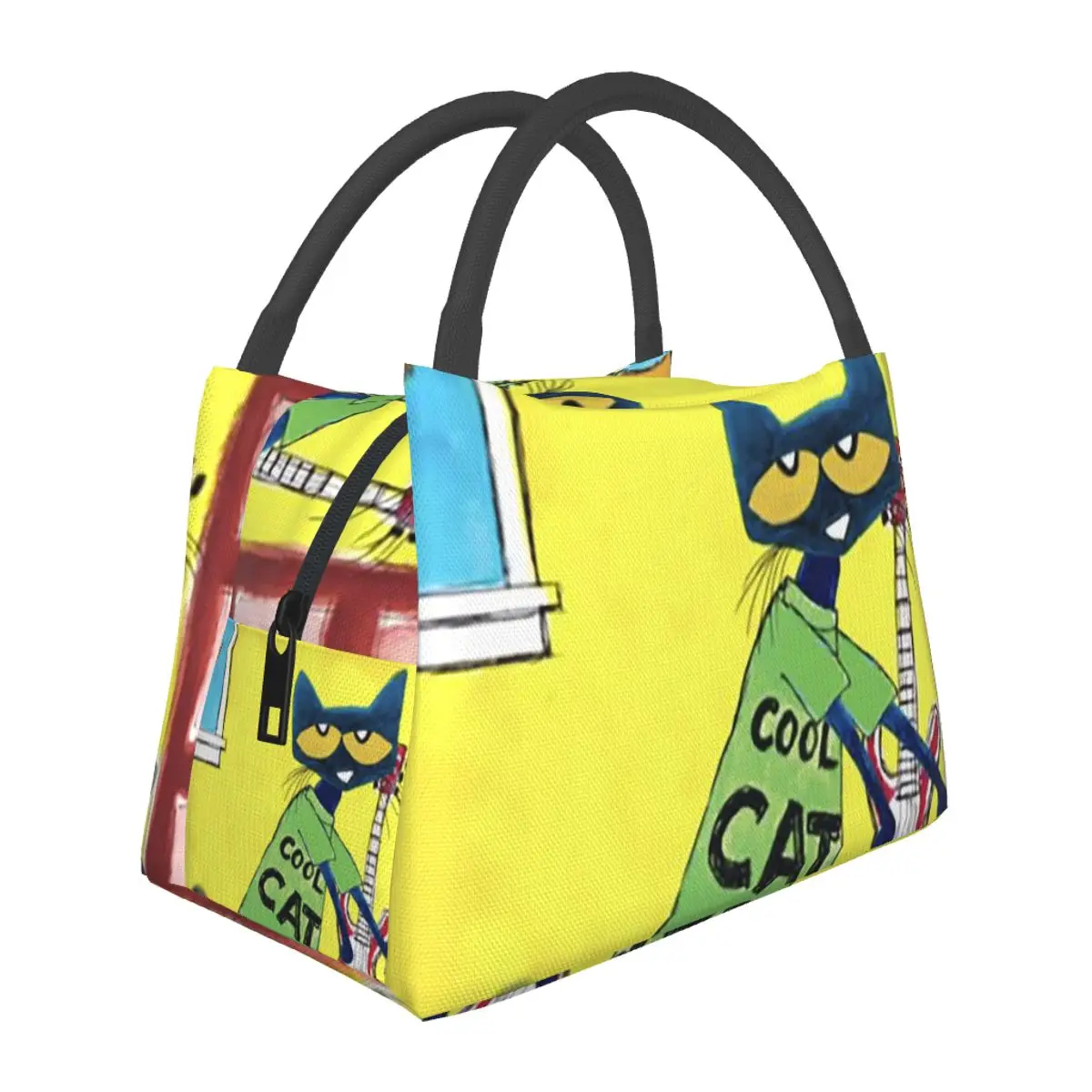 

Pete The Cat Insulated Lunch Bag for School Picnic Storage Food Boxes Portable Container Cooler Thermal Lunch Box Tote