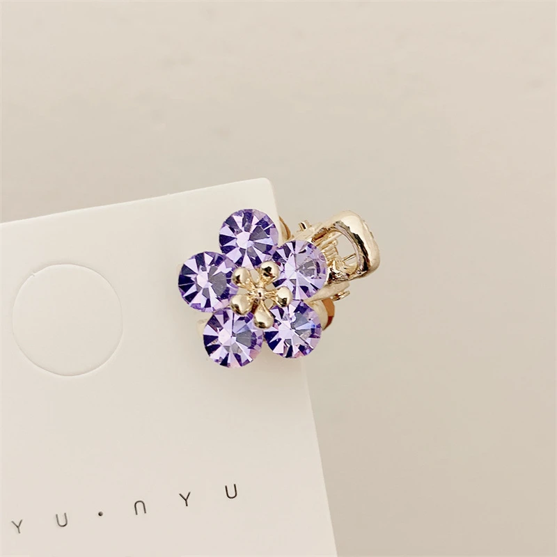 Mini Rhinestones Flower Hair Claw Clips  Non Slip Grip for Thick Hair Strong Hold Hair Jaw Clip Hair Accessories