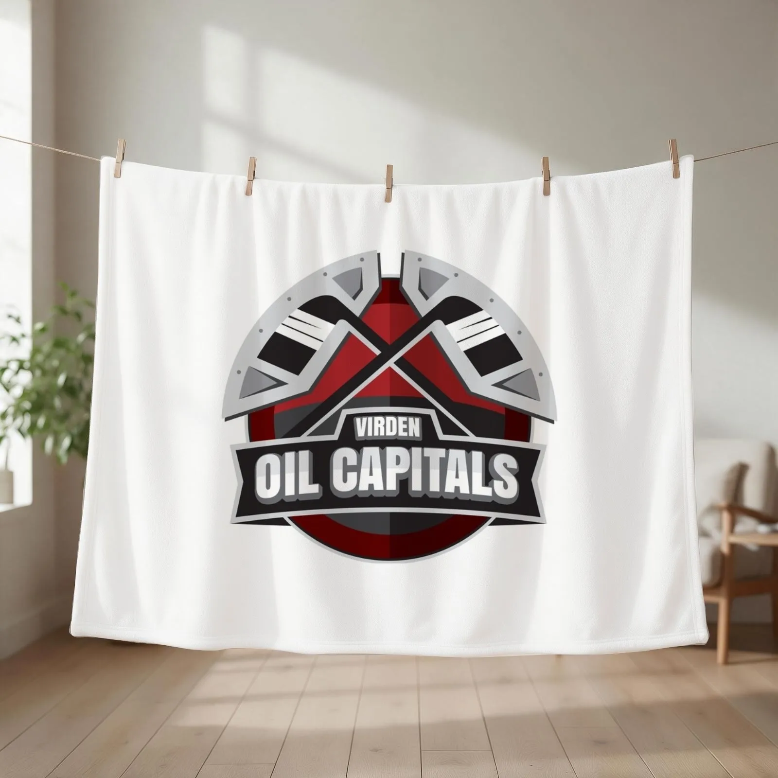Virden Oil Capitals Throw Blanket couch cozy soft plush fuzzy picnic outdoor blanket