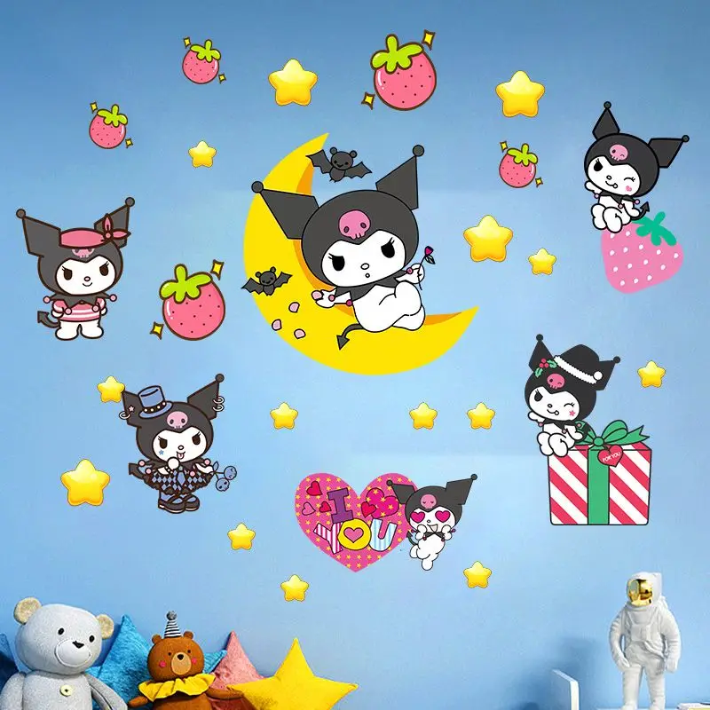 

Kawaii Sanrio Wallpaper Stickers Kuromi My Melody Hello Kitty Room Decor Cute Beauty Background Wall Decal Kids Bedside Painting