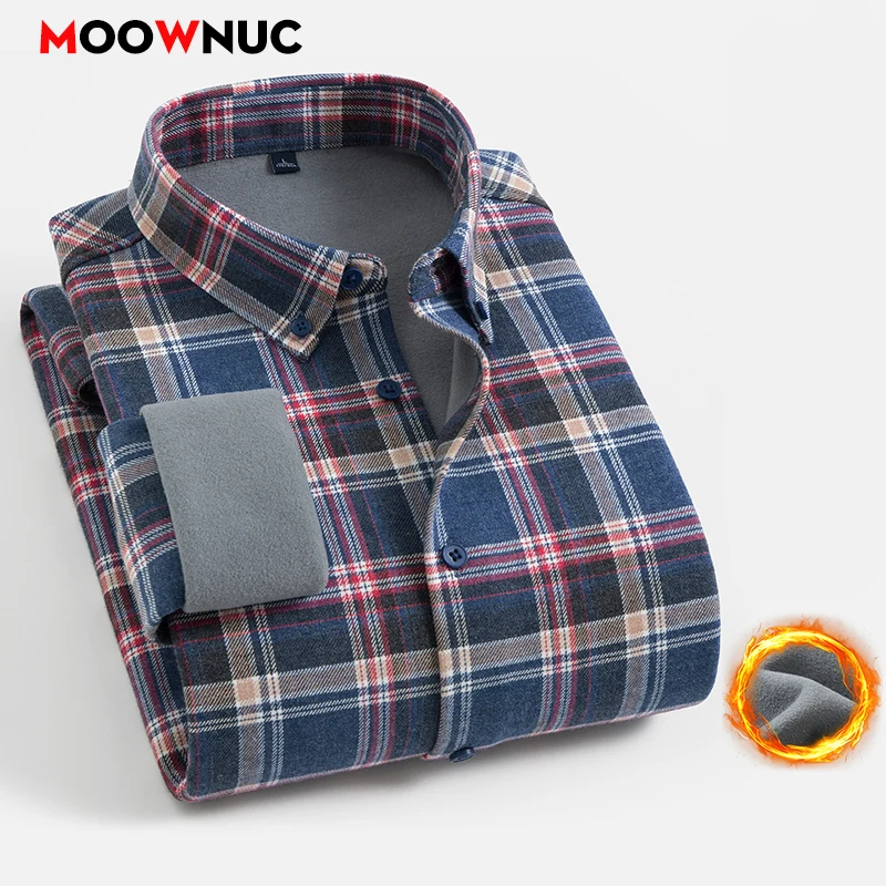 

Shirt For Men Long Sleeve Casual Shirt Winter Camisas Mens Clothing Blouse Men's Streetwear Autumn Streetdress Thick Hombre