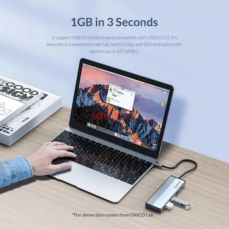 USB Hub 5 في 1 100W PD Dock Flitter مع سرعة عالية لنظام التشغيل ، لنظام #4