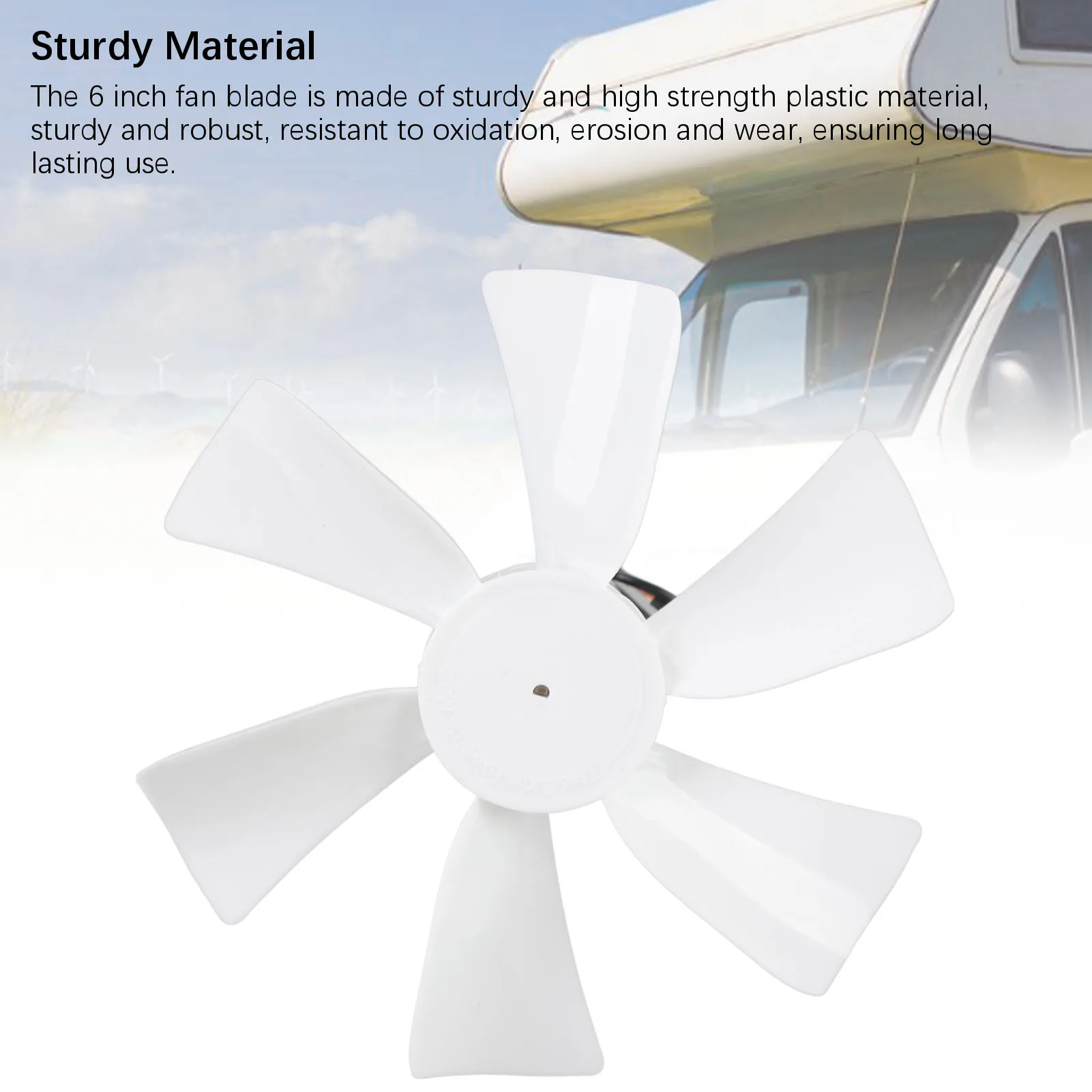 Lâmina de ventilador de ventilação RV de 6 polegadas com motor DC12V Lâmina de ventilador de ventilação RV com circulação de ar aprimorada para trailer campista