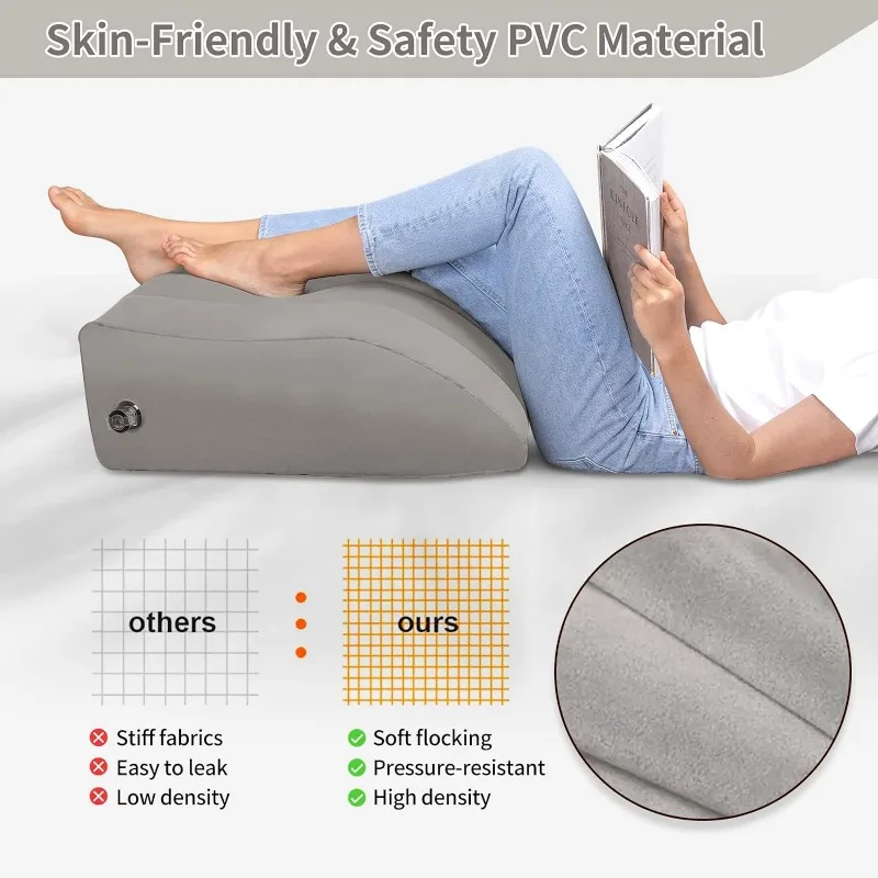 Inflatable Leg Pillows Portable Wedge Pillow for Improve Circulataion Reduce Swelling,Suitable Sleeping,Pregnant,Injury Recovery