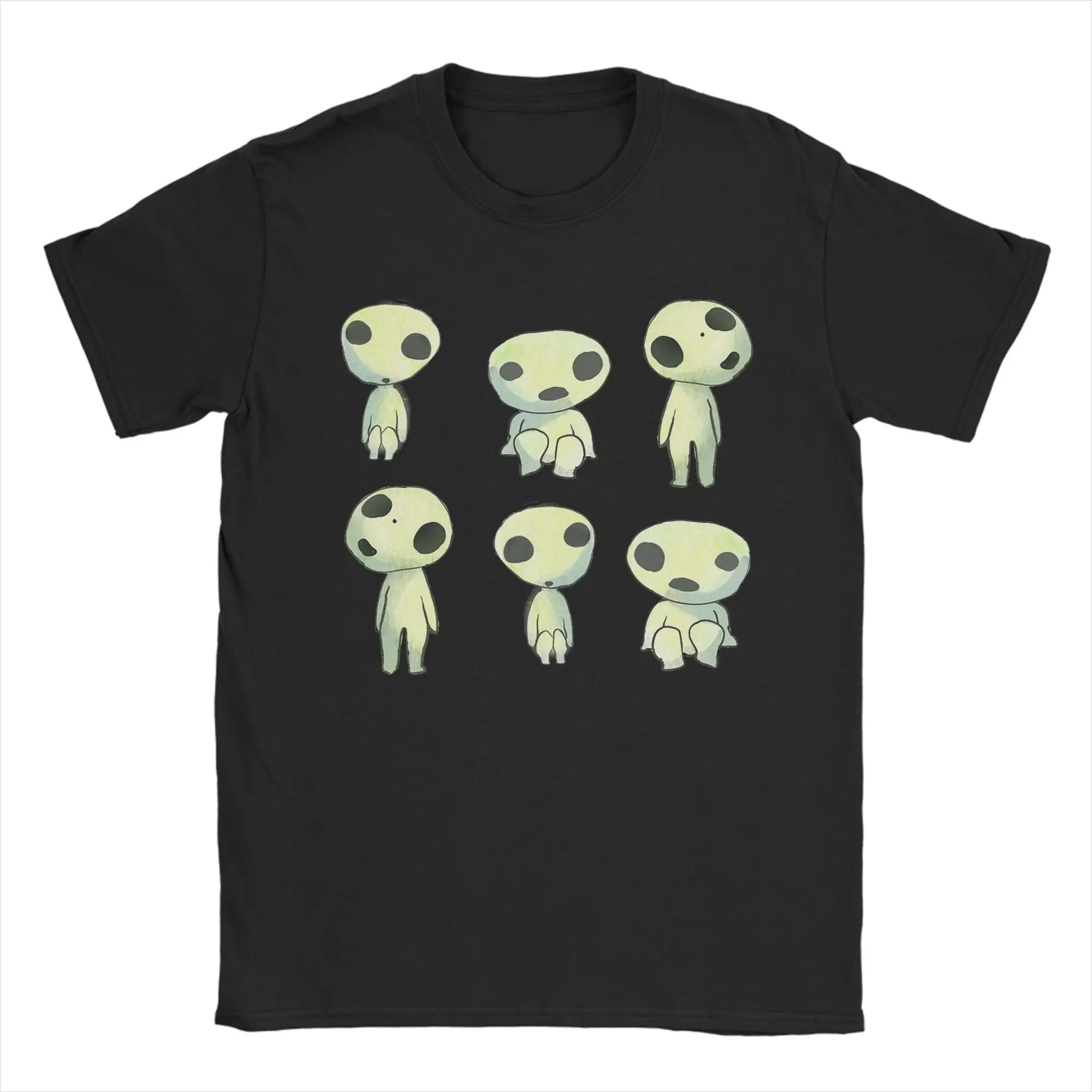 princessed Kodama mononoked T-Shirt Men  Vintage 100% Cotton Tee Shirt Round Neck Short Sleeve T Shirt Unique Clothes