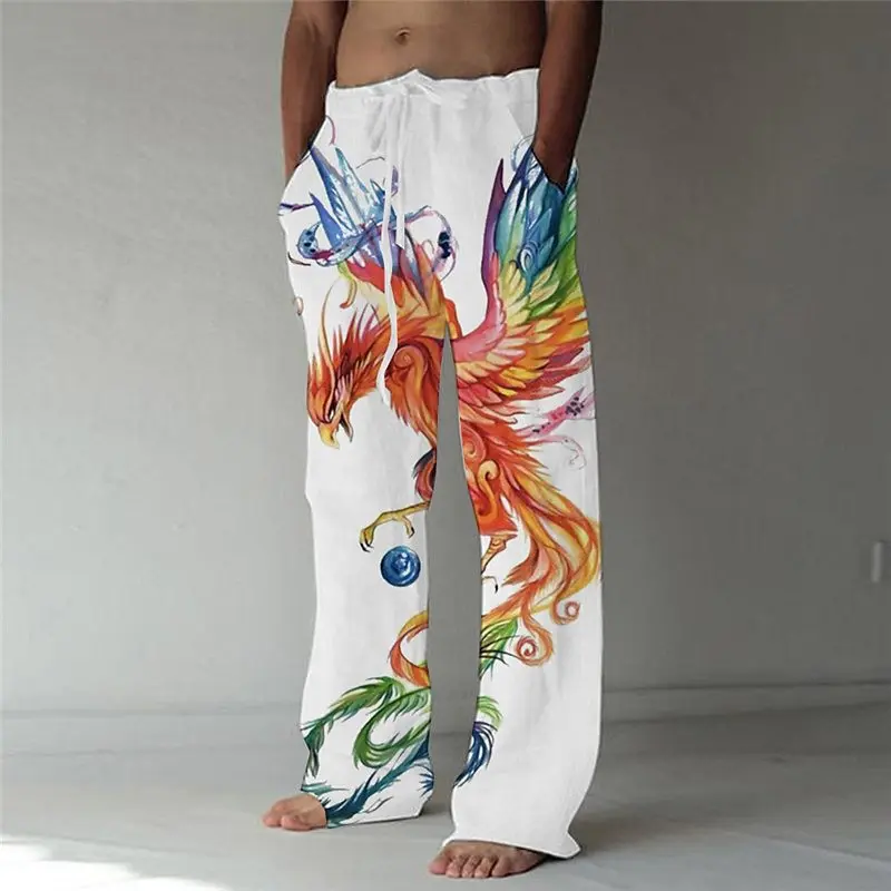 Colorful Personalized Straight Leg Pants For Summer Seaside Travel Basic Casual Loose Pants For Men's New Style WR6