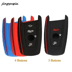 jingyuqin 3/4BTN Silicone Rubber Car Key Cover Case For BMW F10 F20 F30 X1 X3 M1 M2 M3 E90 1 2 3 5 7 Series Key Shell Protecor