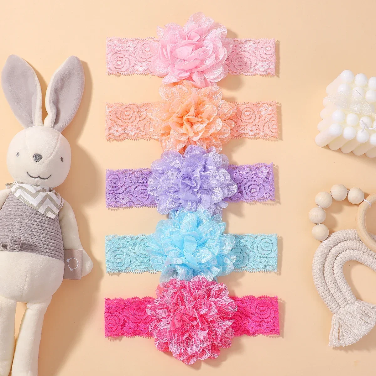 6pcs/lot Delicate Flower Head Band for Baby Girl Delicate Hollow Headband Bangs Newborn Soft Not Harmful To Hair Infant Headwear