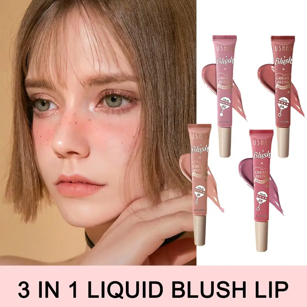 12ml Liquid Blush Lip Natural Long Lasting Waterproof Contouring Blush Liquid Stick 4 fard Face Light Color Soft Facial G0J3