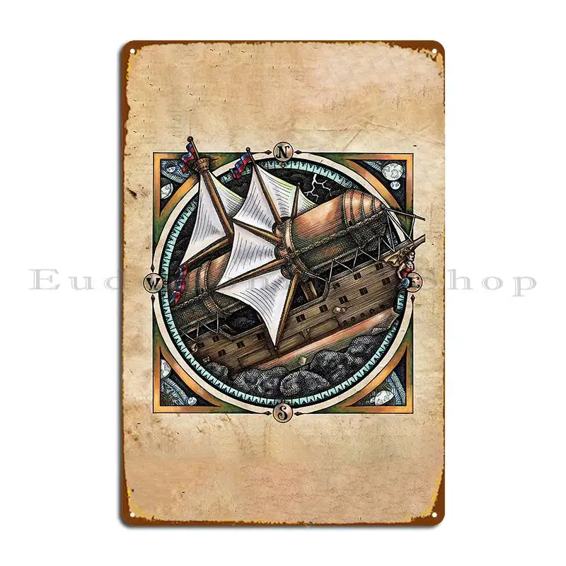 steampunk airship the siren Metal Plaque Cinema Garage Designing designer Mural Tin Sign Poster