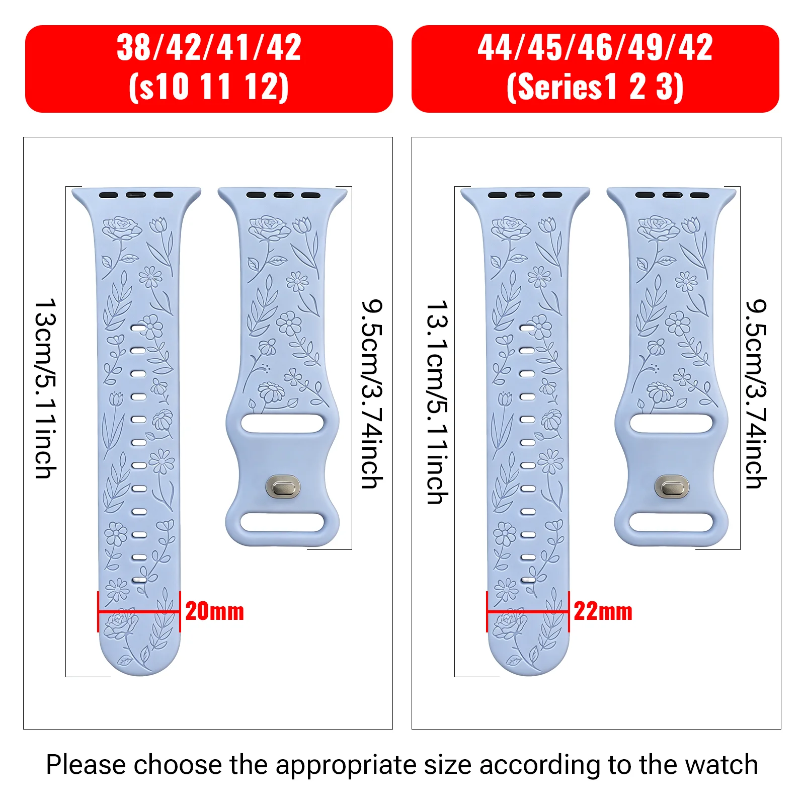 Rose Engraved Strap For Apple Watch Series12 11 10 9 8 7 6 5 4 3 2 38/40/41/42/44/45/46mm Bracelet Band iwatch Ultra 2 3 4 49mm