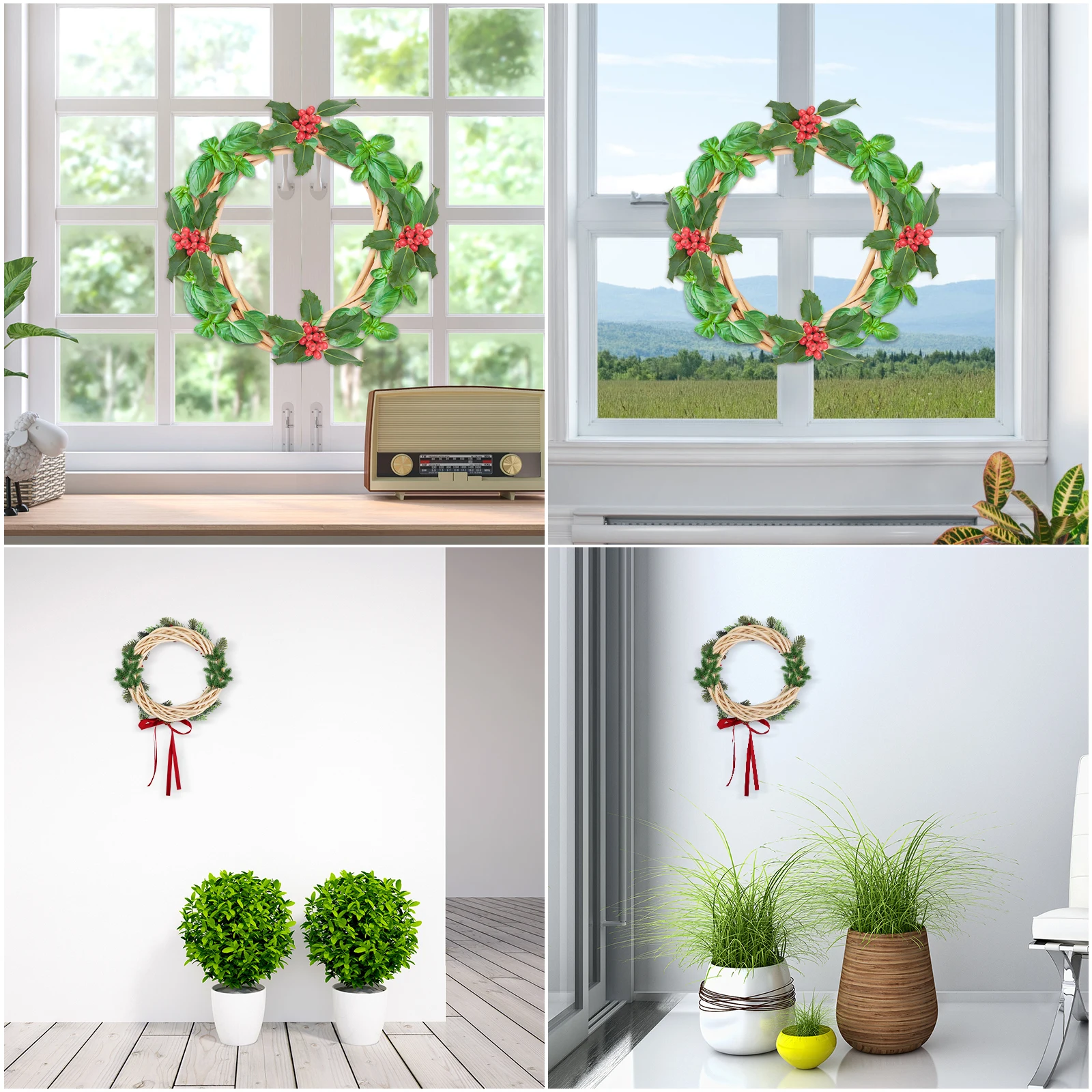 

Grapevine Wreath Natural Rattan Diy Craft Garland Hand-Woven Decor Ring For Christmas Wedding Party Hanging Decoration