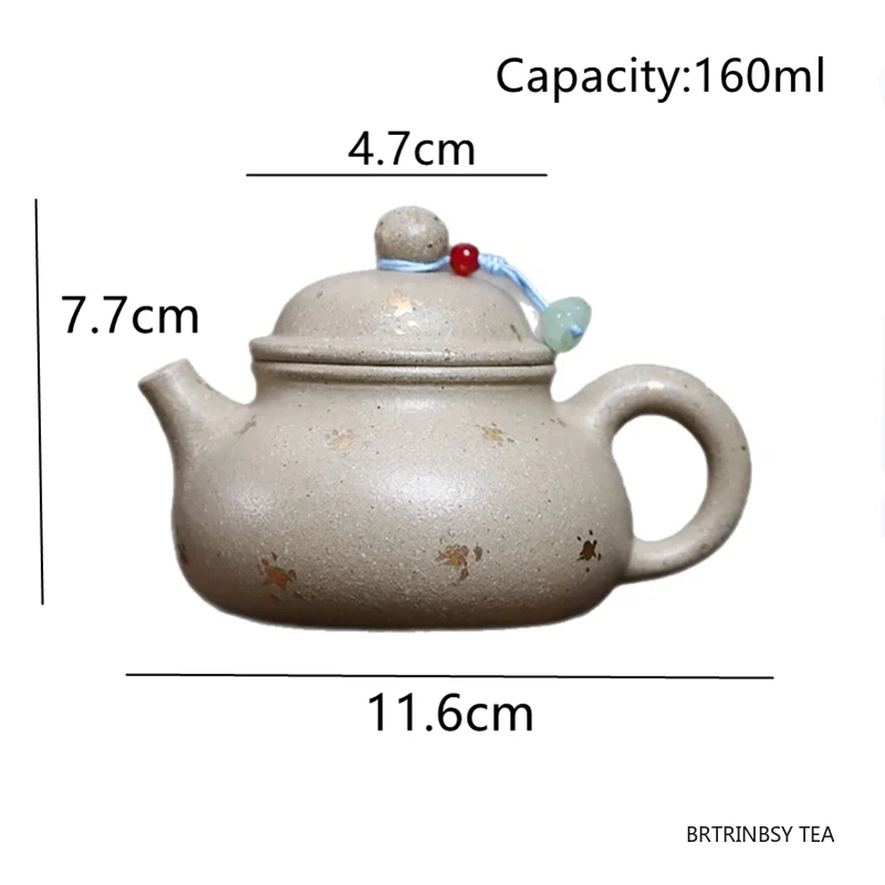 160ml Chinese Yixing Purple Clay Teapot Raw Ore White Duan Mud  Tea Pot Household Handmade Kettle Tradition Zisha Tea Set