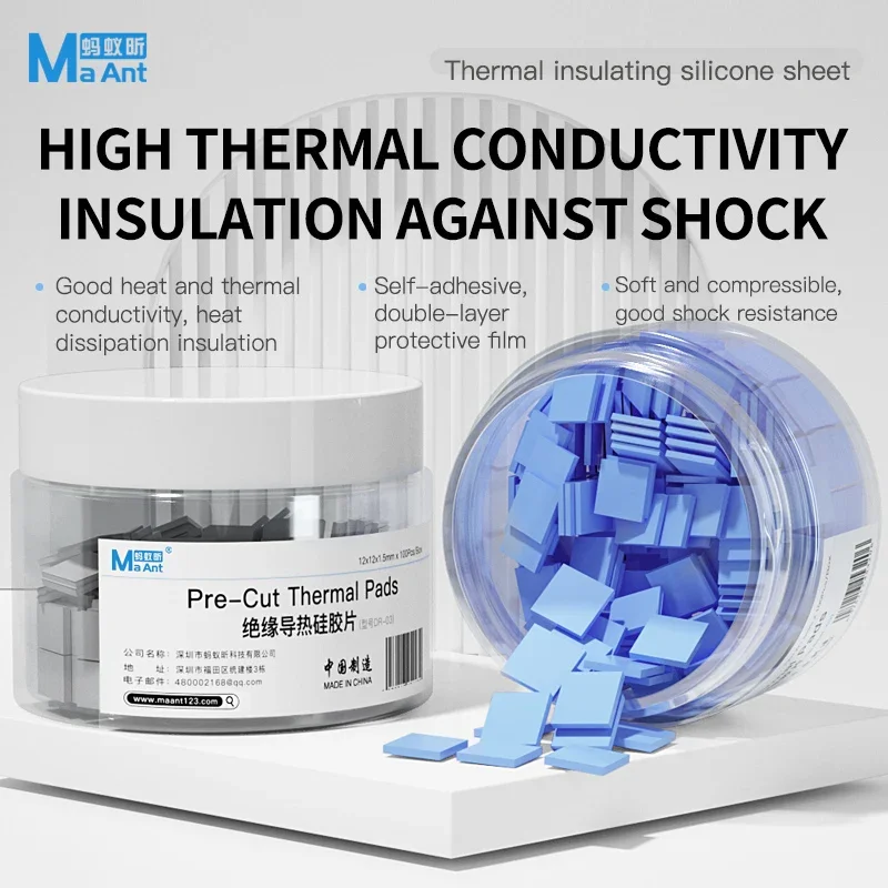 MaAnt 100PCS Thermal Insulating Silicone Sheet High Temperature Resistance Motherboard CPU IC GPU Repair Pre-cutting Mat