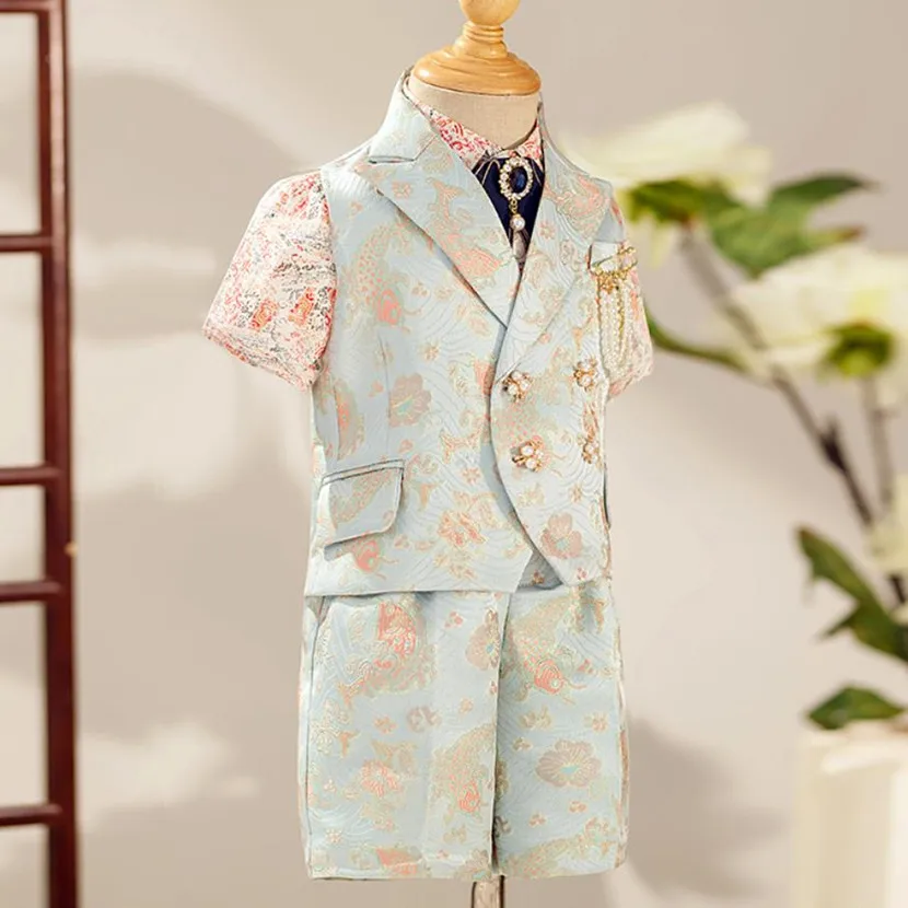 2026 Neues Design Jungen Anzug Set Klassischer Stil Kinder Partyanzug für Hochzeit A2767 Großhandel Jungenanzug – Detail 5