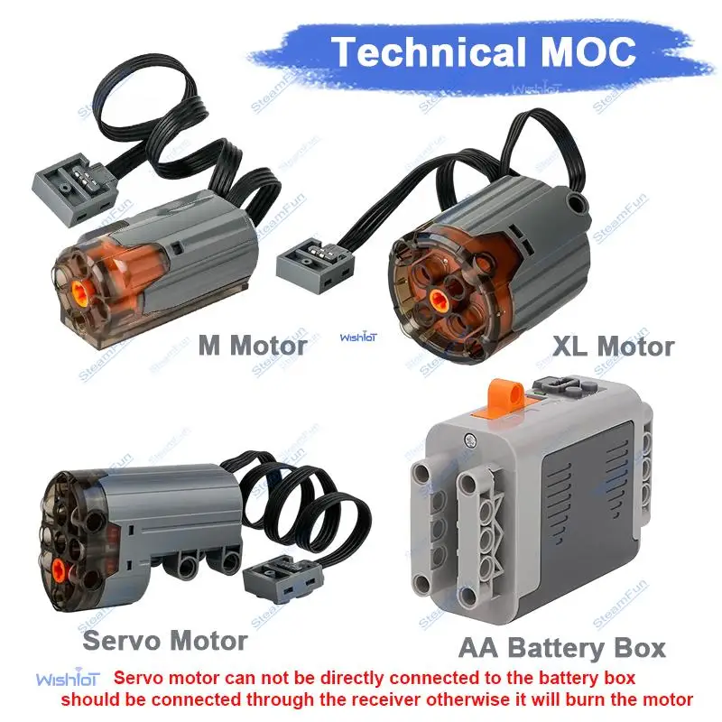 

MOC Technical Power Functions M XL Servo Motor AA Battery Box 8883 8882 88004 8881 Building Blocks Bricks Mechanical Parts