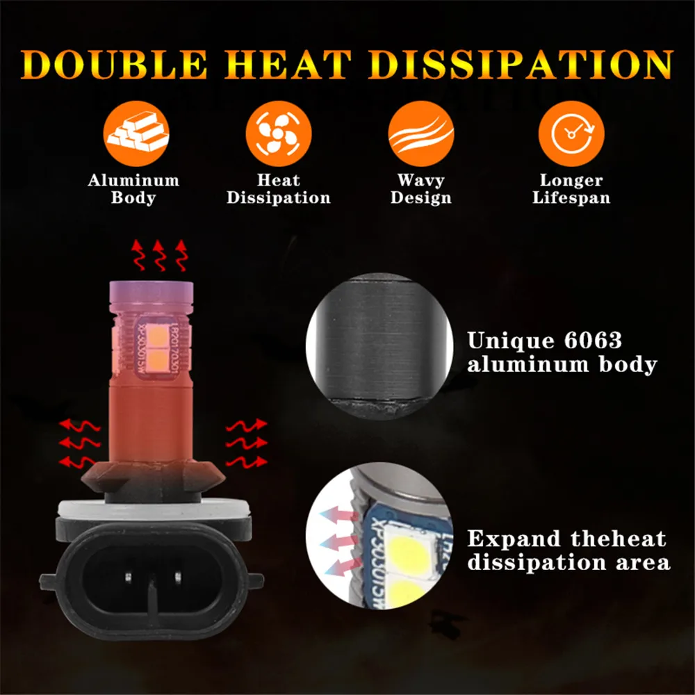 LED Front Fog Lamp Car Light Blub For KIA Soul 2010 2011 2012 2013 Accessories