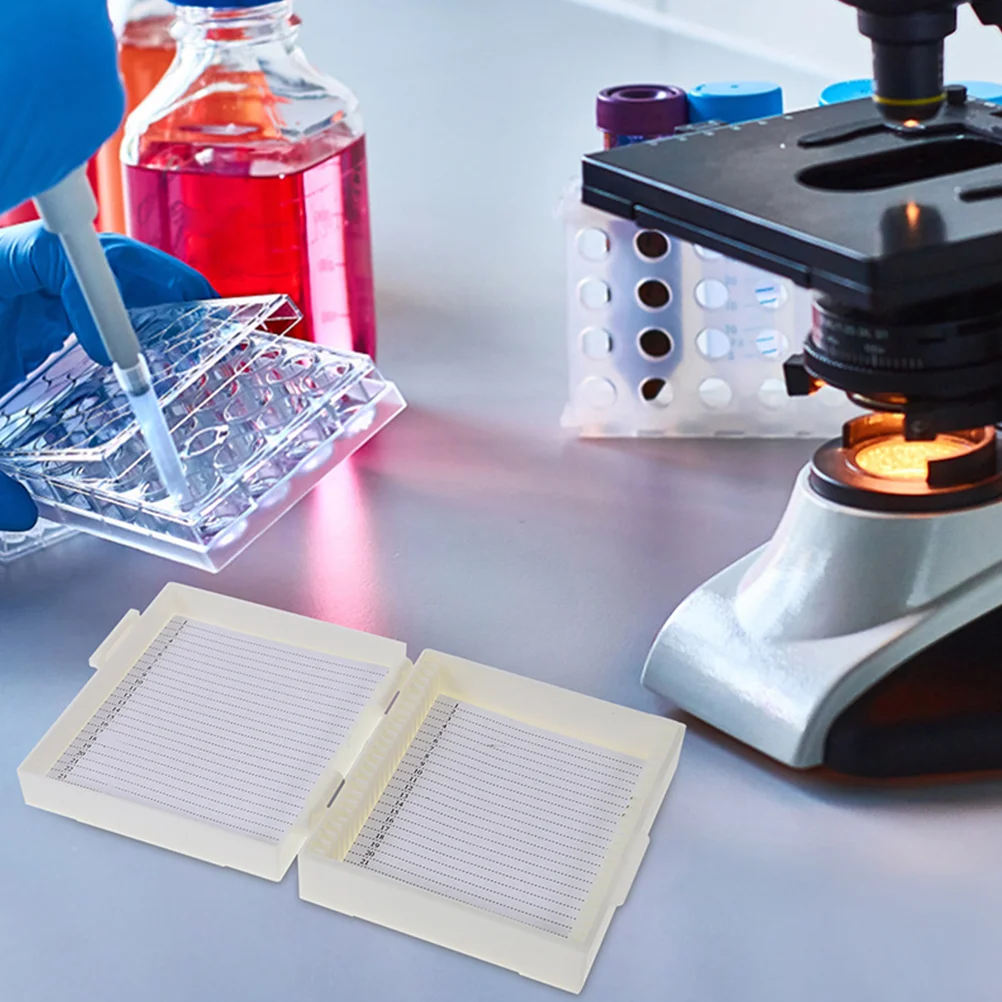 

3pcs Microscope Slide Boxes 25 Slots Color ABS Material Stackable Lab Supplies Teaching Equipment Glass Storage