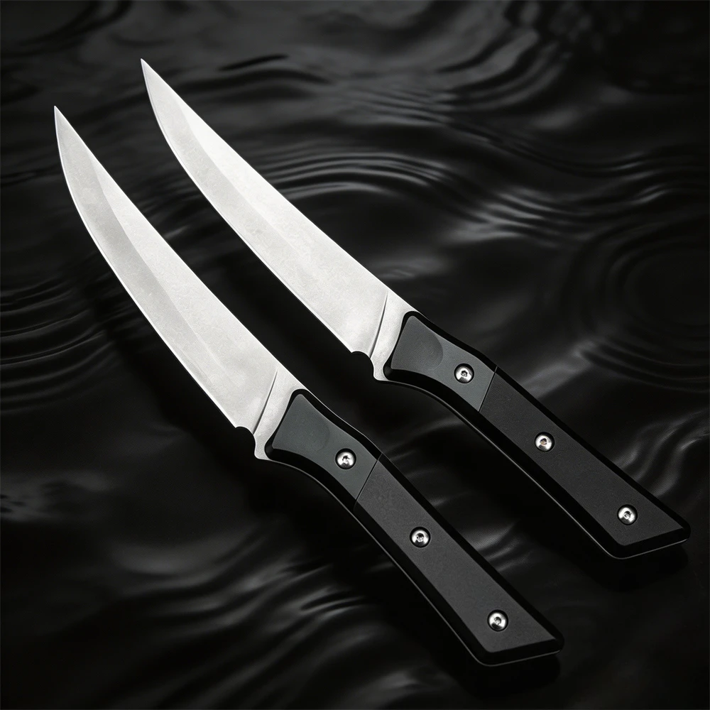 

1 PCS Model 3100B Food Prep Fixed Blade Knife 9Cr13MoV Steel Blade Light T6 Aluminum Grip for Beef Fruit BBQ & Camping Use