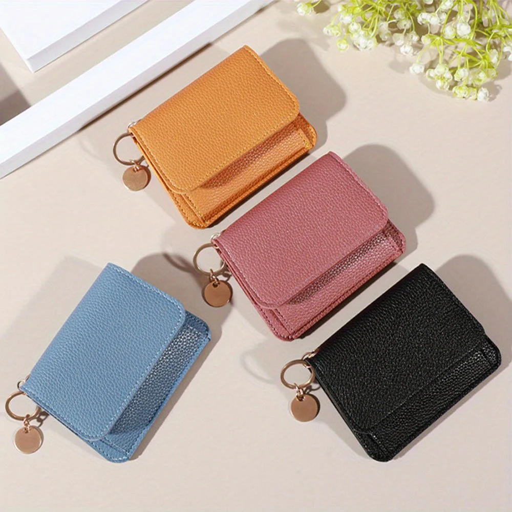 Einfache dünne Kartenhalter Mode Damen Kartenhalter Geldbörse Brieftasche Mode kleine Kartenhalter multifunktionale kurze Brieftasche
