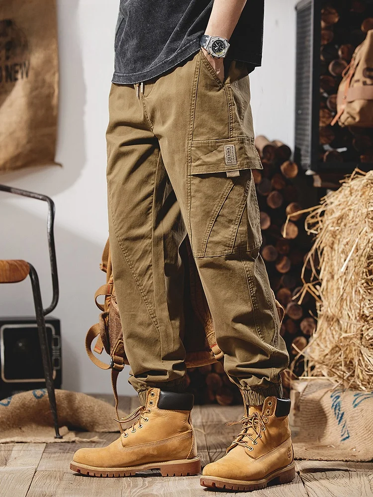 

American Retro Summer Thin Men's Casual Pants Loose Large Size Trendy Brand Cuffed Utili Trousers Youth Vitali Sle