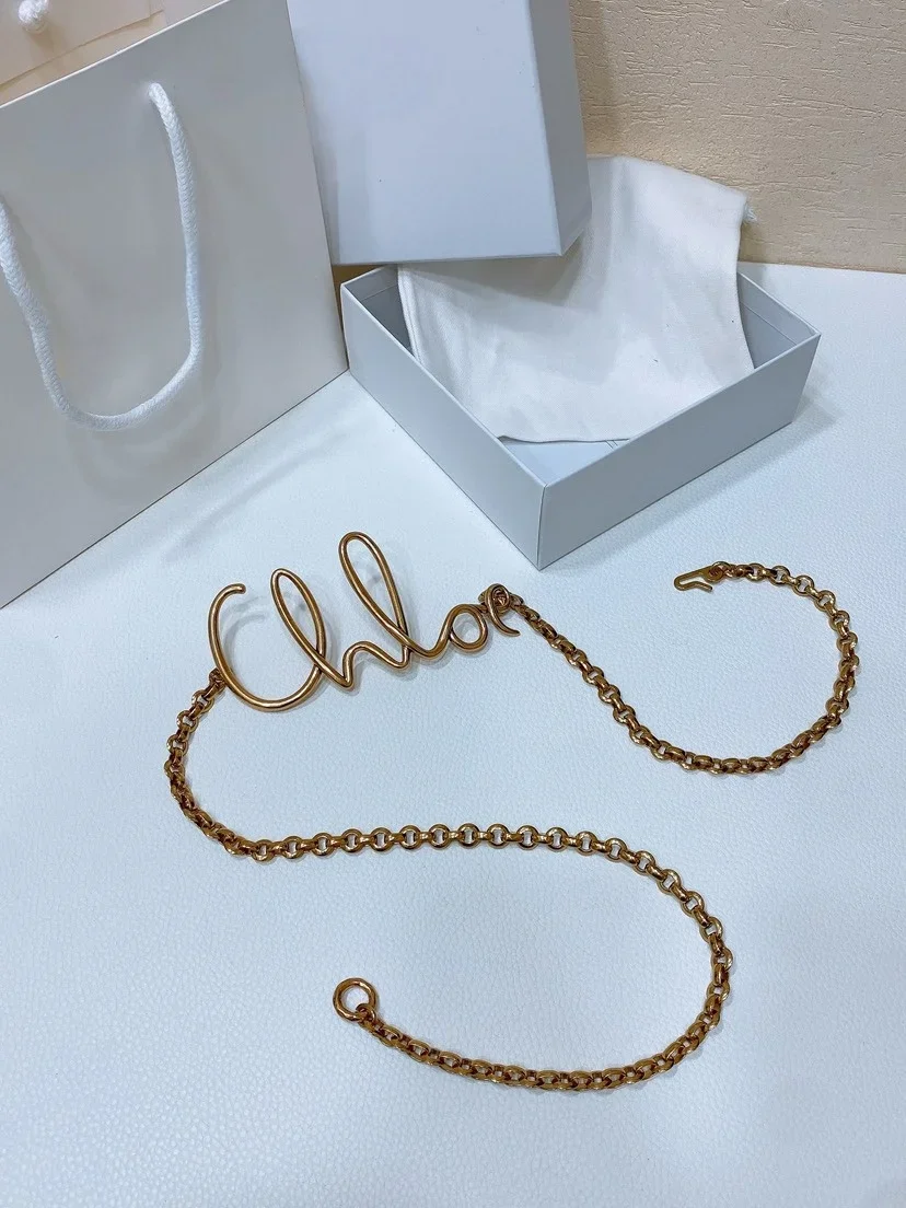 Luxurious Popular L Series Waist Chain Women's Belt Decoration Skirt Versatile Simple and Fashionable Holiday Gift Must