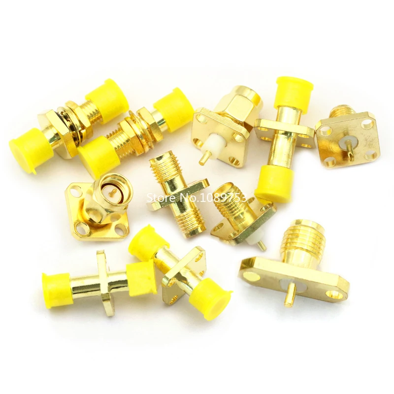 1pc SMA KF-JFD-KFD 2/4 Hole Male/ Female RF Coax Connector Flange Square Connector Rhombic Female Base Adapter Waterproof Ring