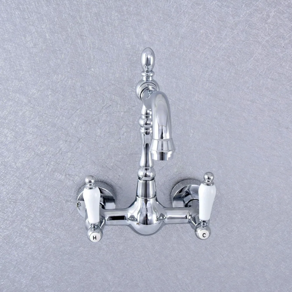 벽걸이형 광택 크롬 황동 욕실 주방 회전식 수도꼭지 믹서 수도꼭지 asf547