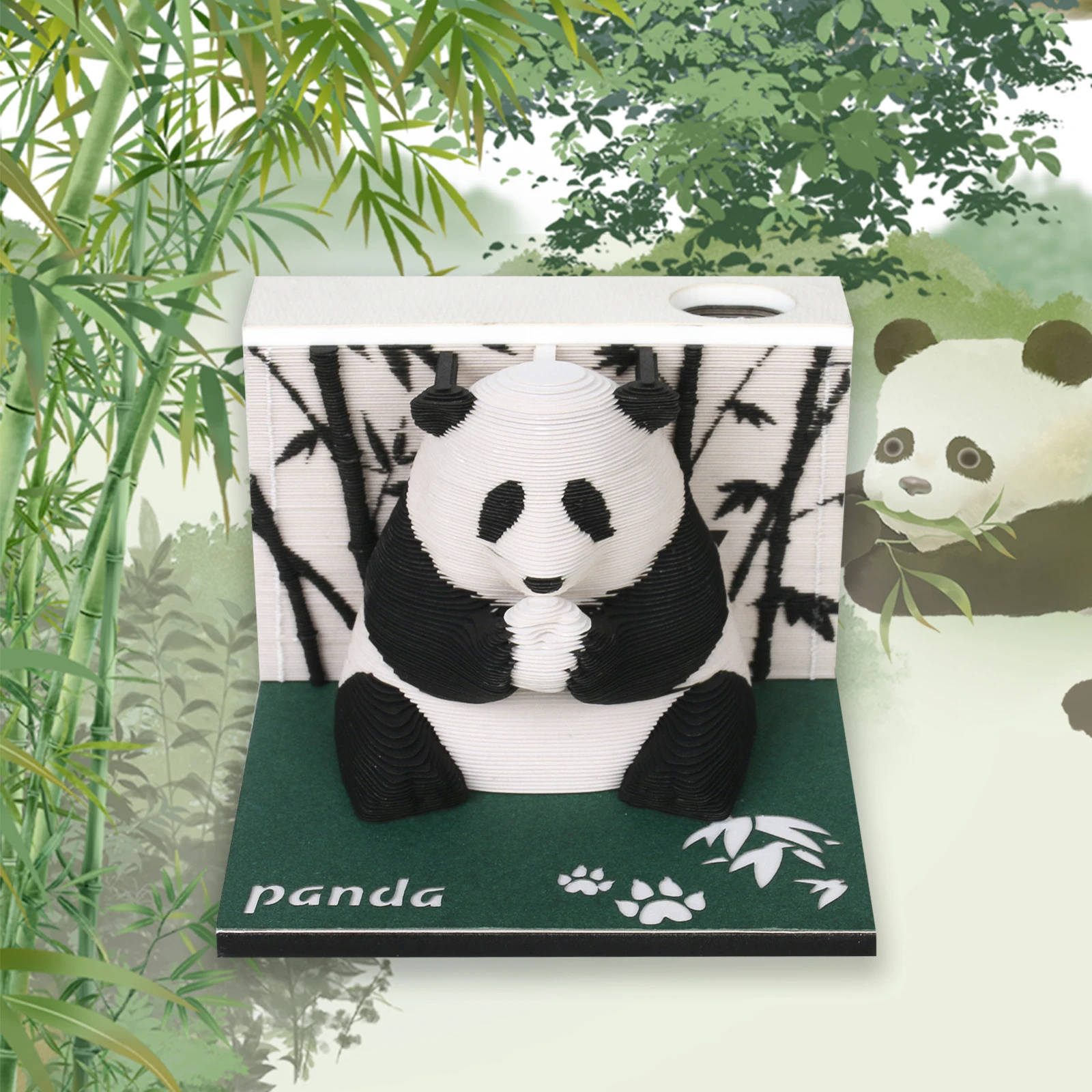 

Omoshiroi Block 3D Notepad Mini Panda Paper Model 217Sheets Memo Pads Cute Note Paper Block Notes 3D Sticky Note Pad Kids Gifts