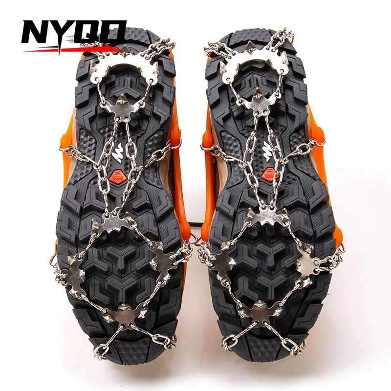 Outdoor Crampons Anti-slip 11-tooth Mountain Climbing Grip Snow Crampons Stainless Steel Winter Mountain Climbing Snow